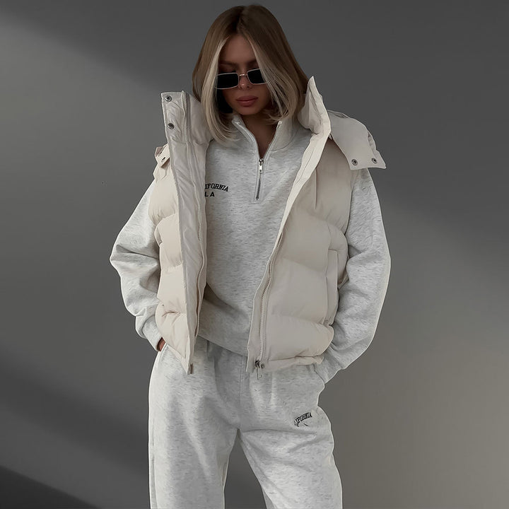 Damen Steppweste mit hohem Kragen und sportlichem Design Drune