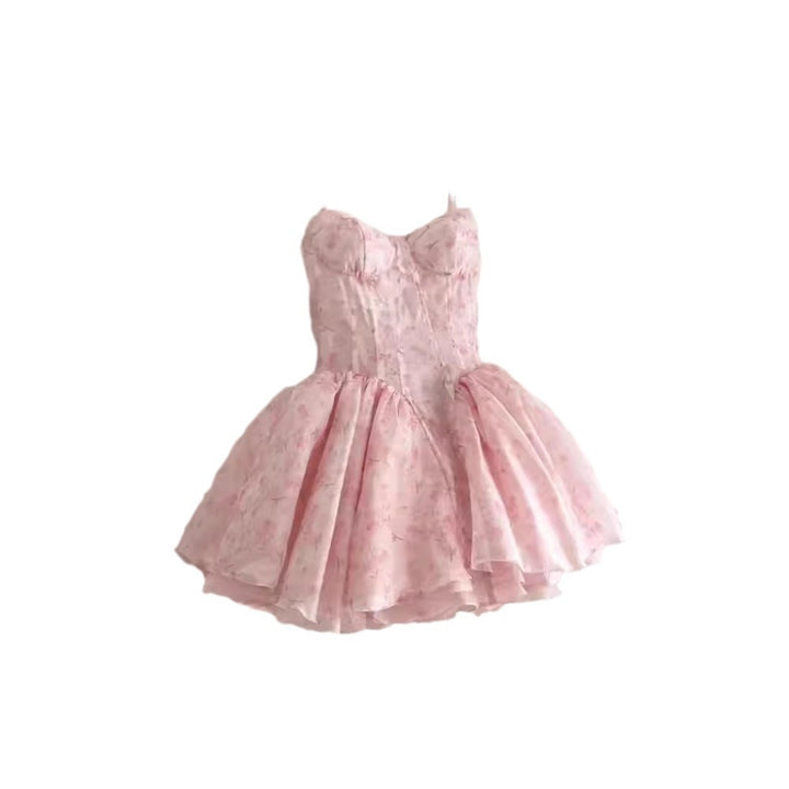 Damen Cocktailkleid mit trägerlosem Oberteil und schwingendem Tüllrock Drune