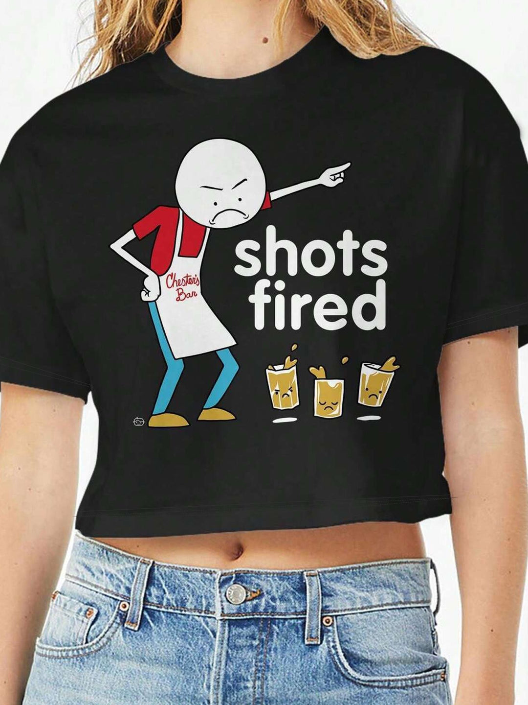 Damen Crop-Top mit auffälligem Schriftzug Drune