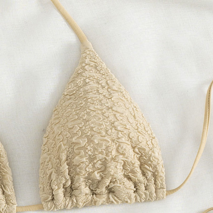 Damen Hochtailliertes Triangel-Bikini-Set mit raffinierten Bindebändern Drune