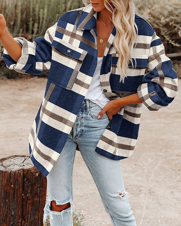 Damen Flanelljacke mit Karomuster Drune