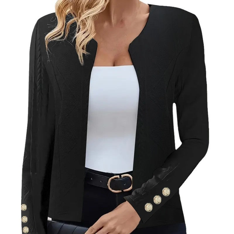 Damen elegante Blazerjacke mit dekorativen Knopfdetails und modernem Schnitt Drune