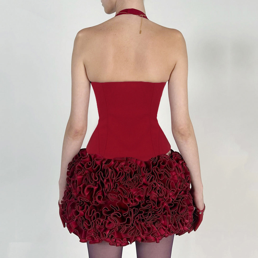 Damen-Haltertop mit raffinierten Zipp-Details und Baumwollmix Drune