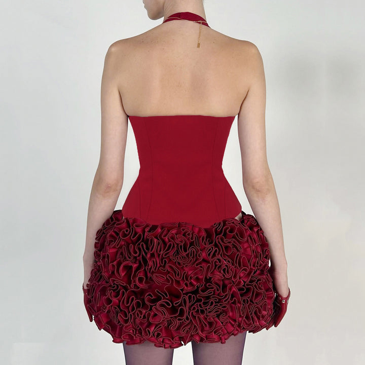Damen-Haltertop mit raffinierten Zipp-Details und Baumwollmix Drune