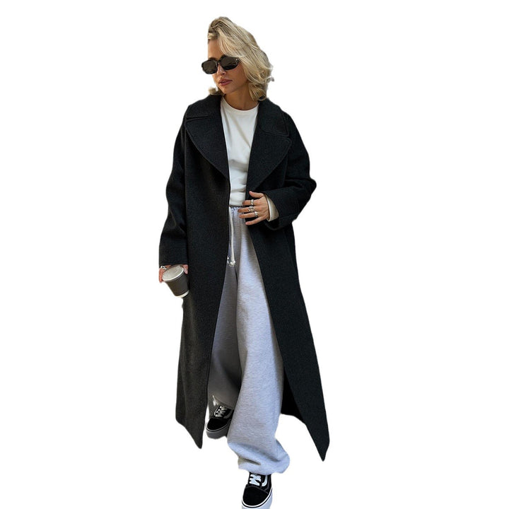 Damen Oversized Wollmantel mit elegantem Revers Drune