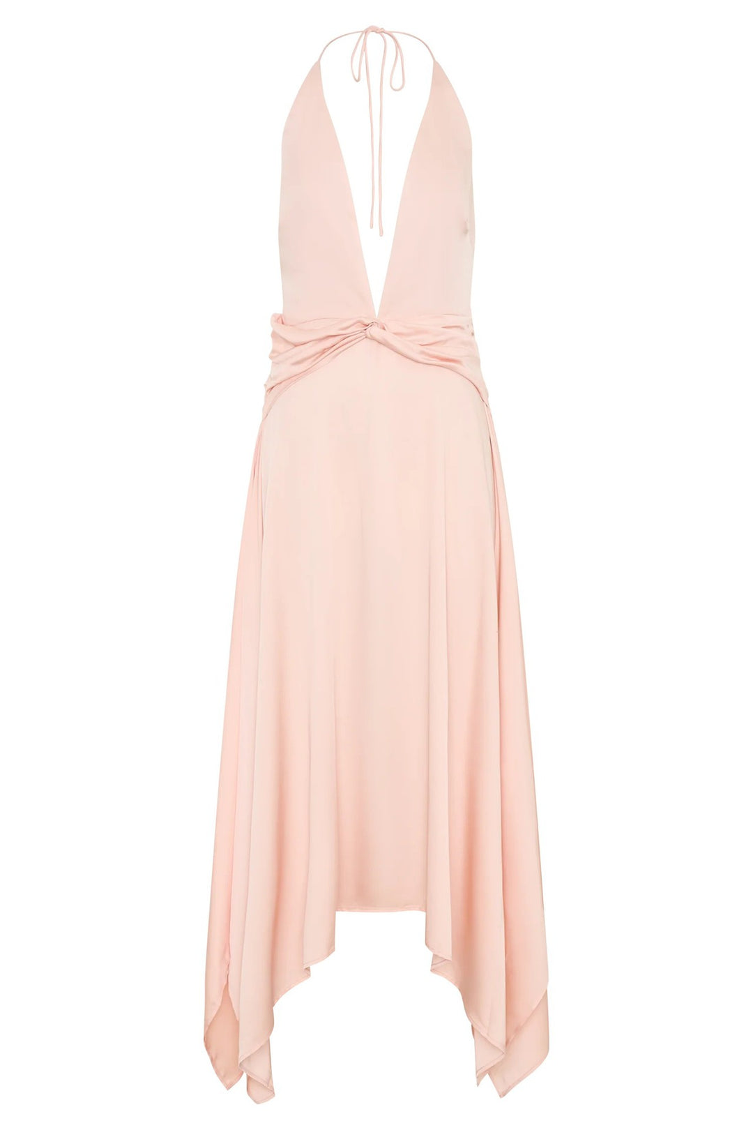 Damen Elegantes Wickelkleid mit tiefem V-Ausschnitt und asymmetrischem Saum Drune