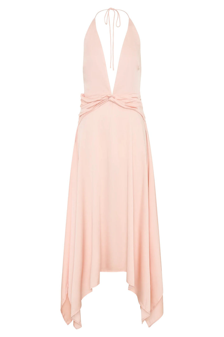 Damen Elegantes Wickelkleid mit tiefem V-Ausschnitt und asymmetrischem Saum Drune