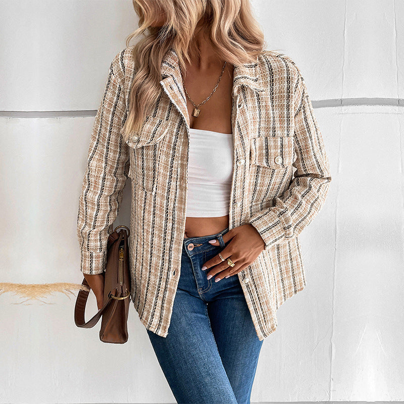 Damen lässige karierten Overshirt Drune