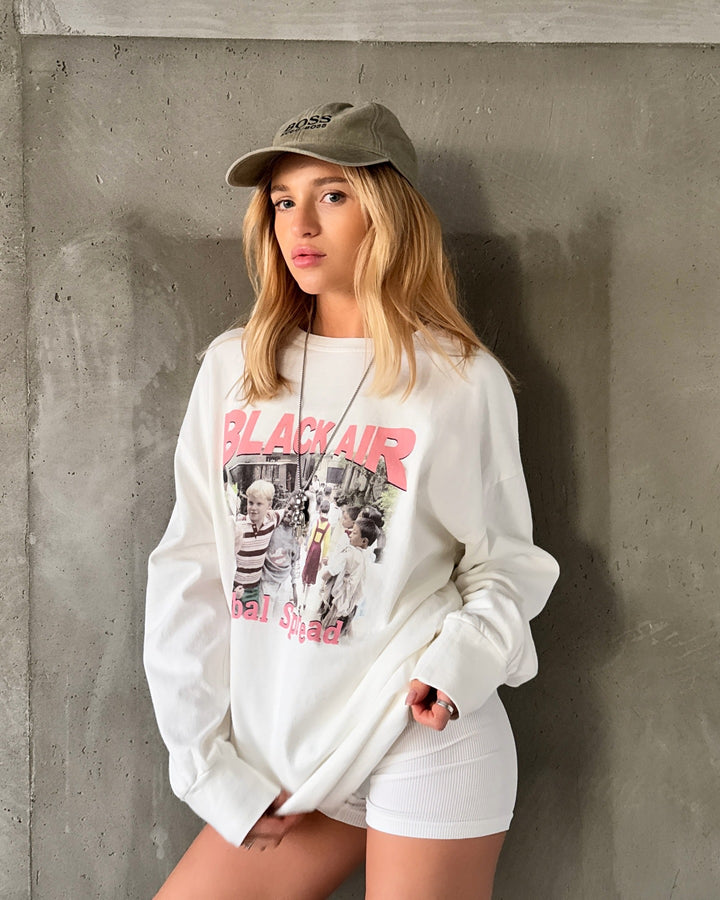 Damen stylisches Longsleeve mit kreativem Grafikdesign und lässigem Schnitt Drune