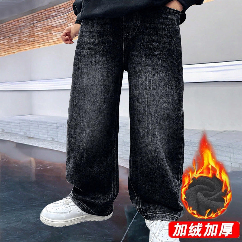 Damen weite Denim-Jeans mit modernem Schnitt und tiefen Taschen Drune