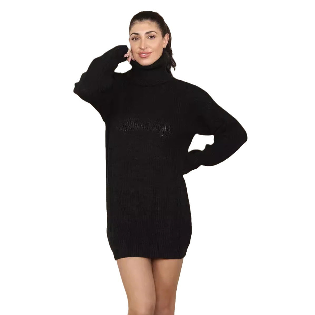 Damen Strickkleid mit hohem Rollkragen und lässigem Schnitt Drune