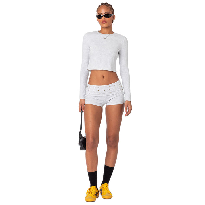 Damen Modische Shorts mit glitzernden Akzenten Drune
