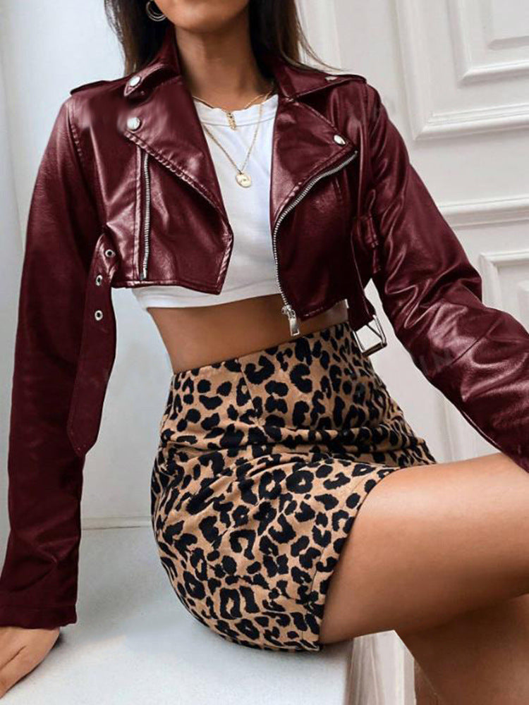 Damen trendige cropped Bikerjacke Drune