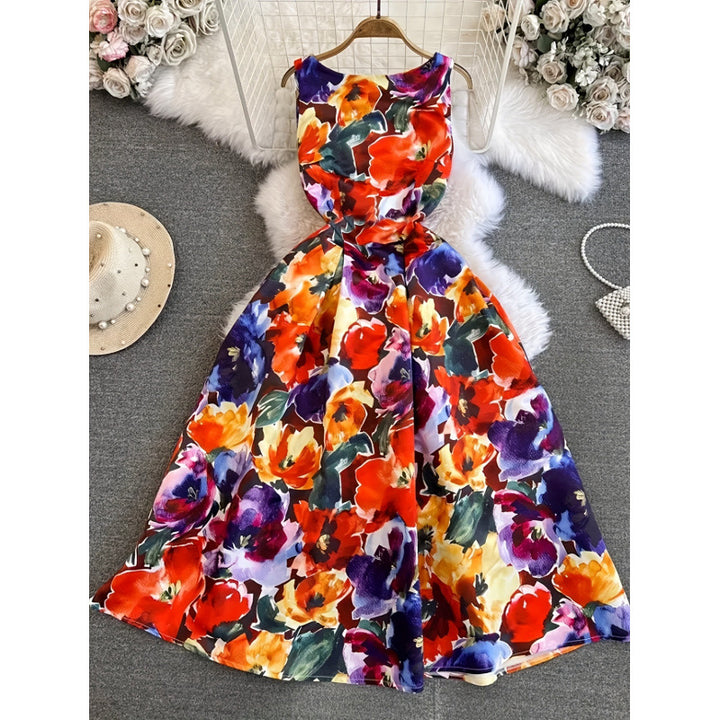 Damen Maxi-Kleid mit floraler Gestaltung und elegantem Schnitt Drune