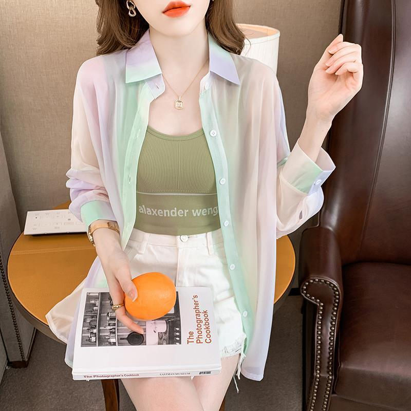 Damen Luftige und farbenfrohe Overshirt-Bluse Drune