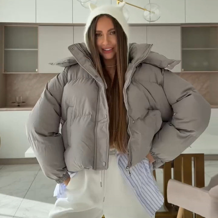 Damen wärmedämmende Steppjacke mit Kapuze Drune