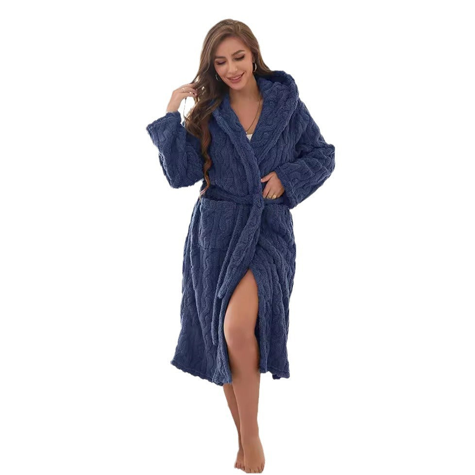 Damen weicher Kuschelblumen-Bademantel Drune