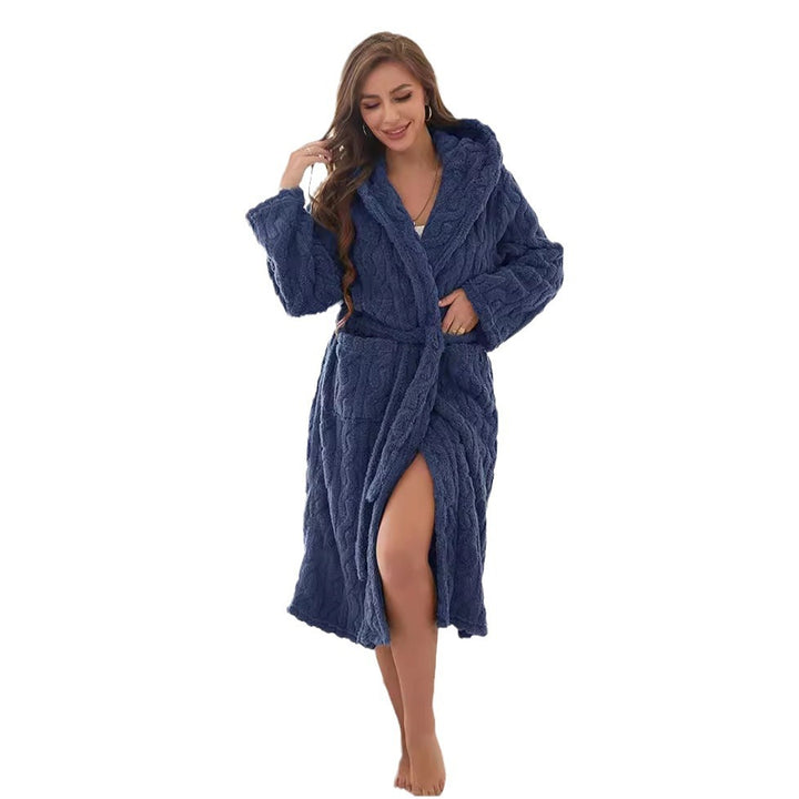 Damen weicher Kuschelblumen-Bademantel Drune
