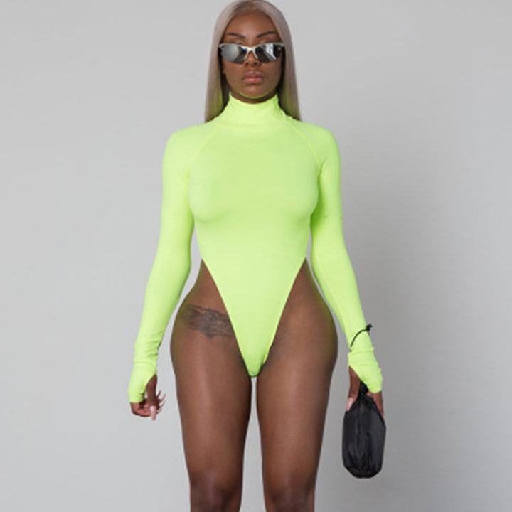 Damen Langarm-Bodysuit mit hohem Kragen und figurschmeichelndem Schnitt Drune