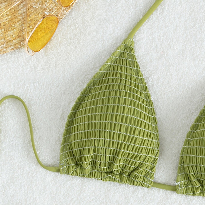 Damen Triangel-Bikini Set mit verstellbaren Trägern und minimalistischem Design Drune