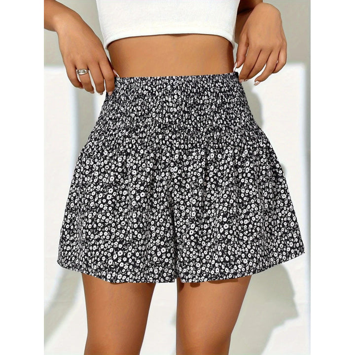 Damen Shorts mit elastischem Taillenbund und floralem Design Drune