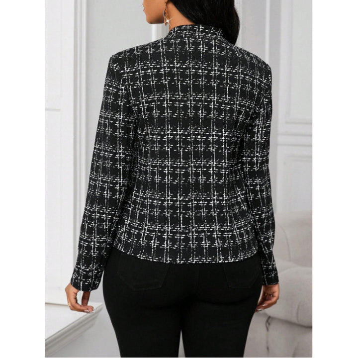 Damen elegante Tweedjacke mit figurbetontem Schnitt Drune
