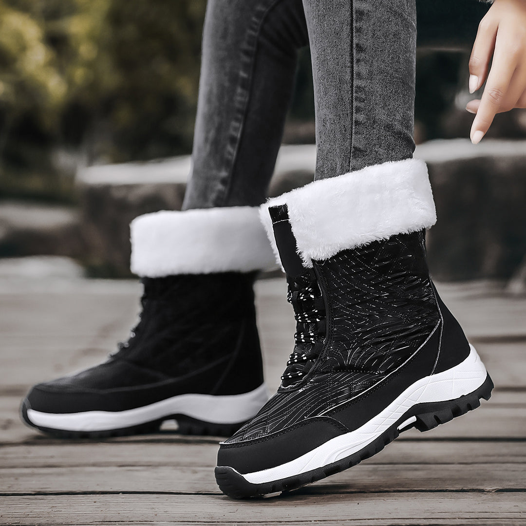 Damen Winterstiefel mit warmem Futter und rutschfester Sohle Drune