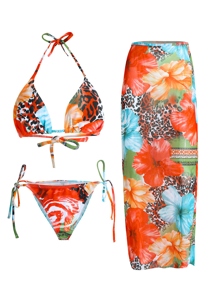 Damen Strand-Bikini-Set mit lässigem Maxi-Rock Drune