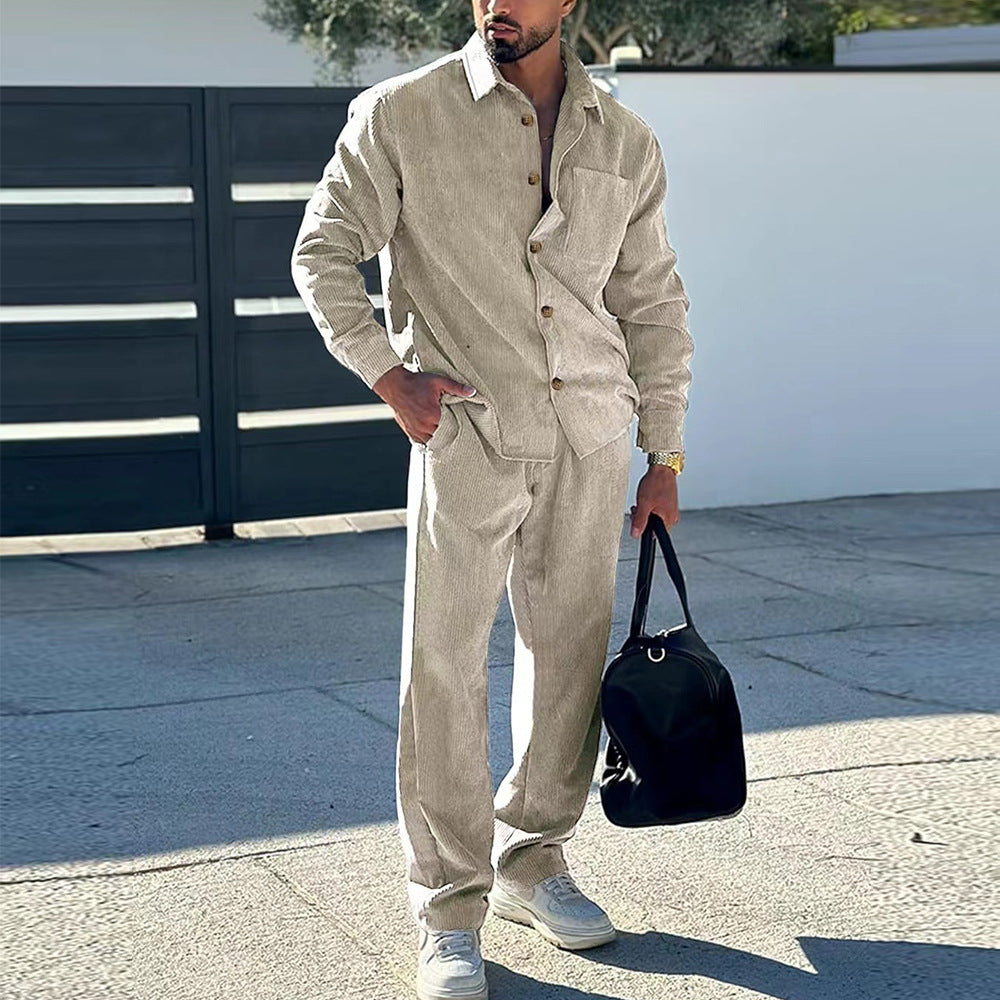 Herren lässiges Hemd und Freizeithose Set Drune