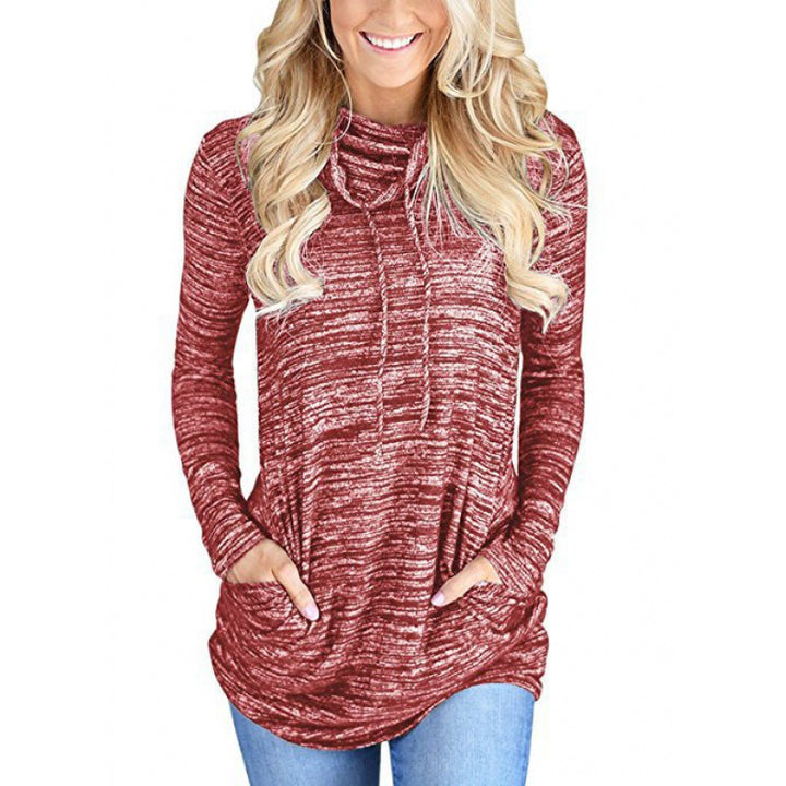 Damen lässiges Langarmshirt mit asymmetrischem Saum Drune