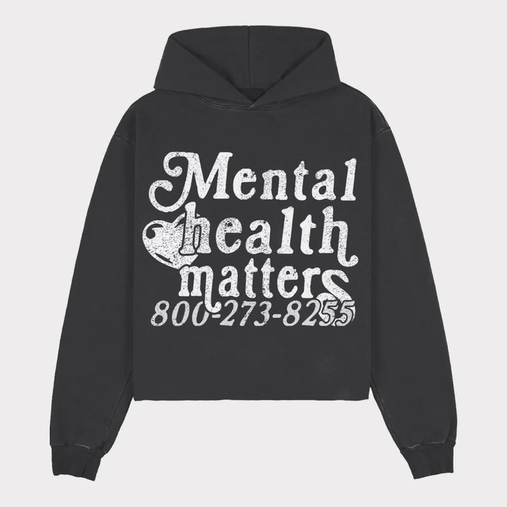 Damen Kapuzenpulli mit statement Druck Drune