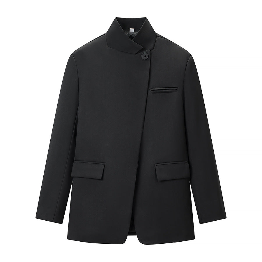 Damen Modische Blazerjacke im lässigen Stil mit praktischen Taschen Drune