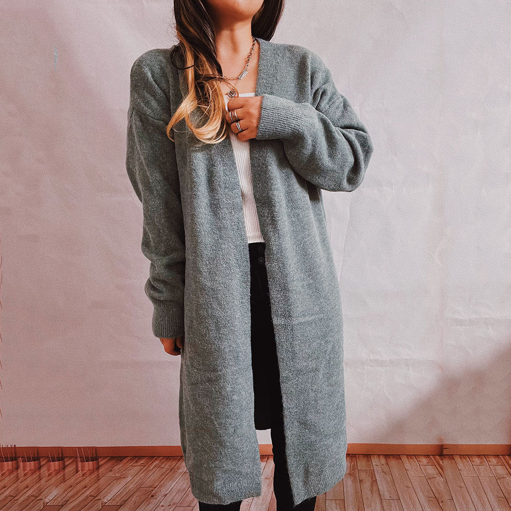 Damen langen Strickcardigan Drune
