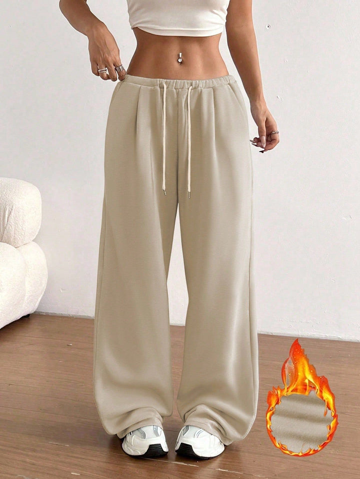 Damen bequeme Sweathose mit lässigem Schnitt und seitlichen Eingrifftaschen Drune