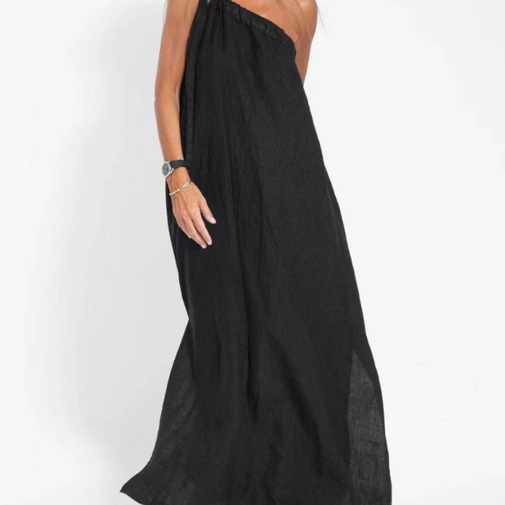 Damen Maxikleid mit asymmetrischem Träger Drune