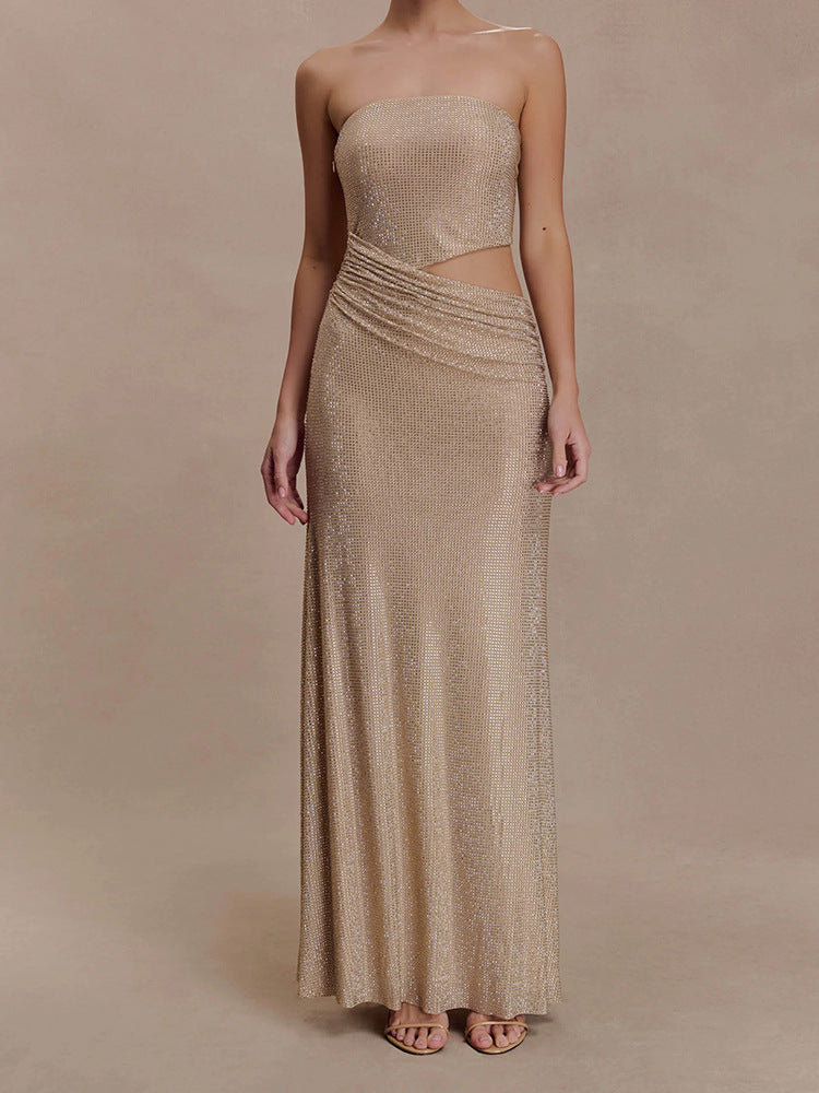 Damen Glamouröses Abendkleid mit Raffungen Drune