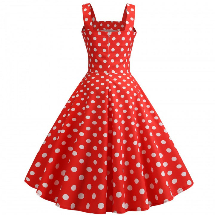 Damen Swingkleid mit Punkten und taillierter Silhouette Drune