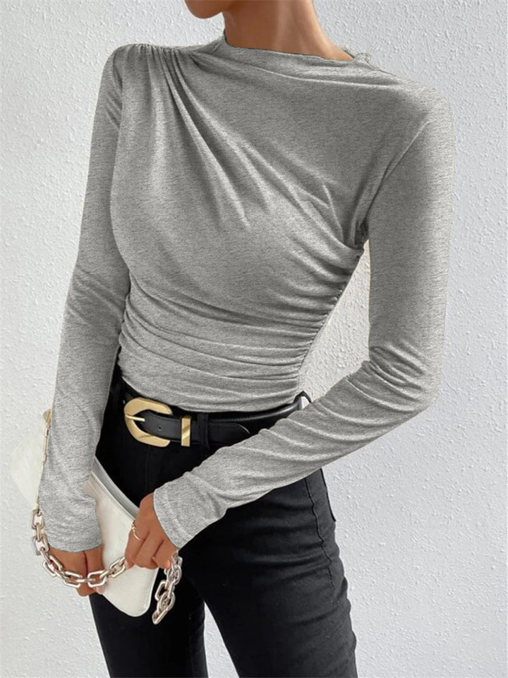Damen elegantes Langarmshirt mit raffiniertem Effekt Drune