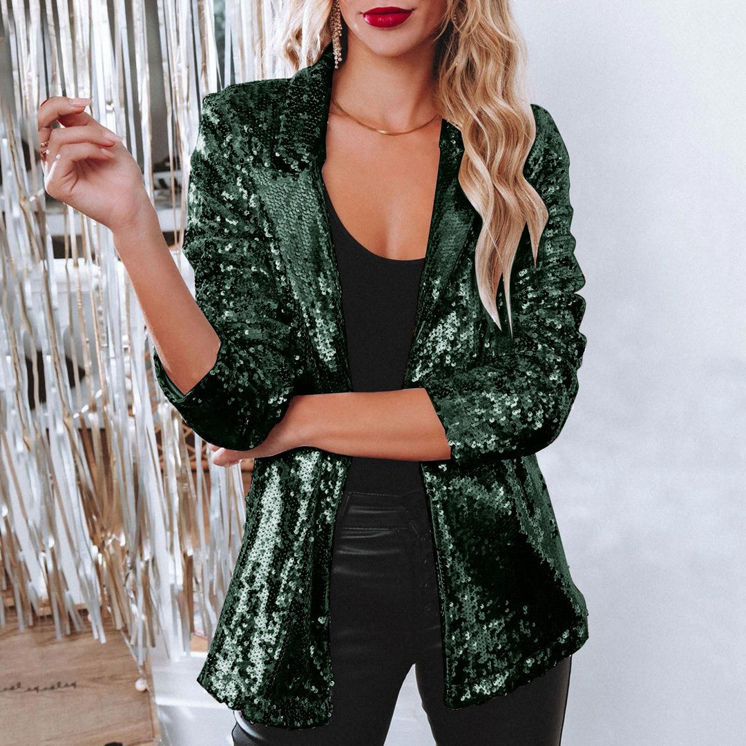 Damen eleganter Paillettenblazer mit schimmerndem Finish Drune