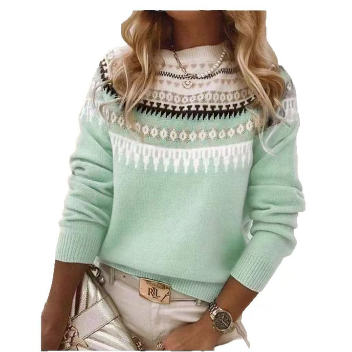 Damen nan Norwegerpullover aus Wollmix mit Rundhalsausschnitt und traditionellem Fair-Isle-Yoke Drune