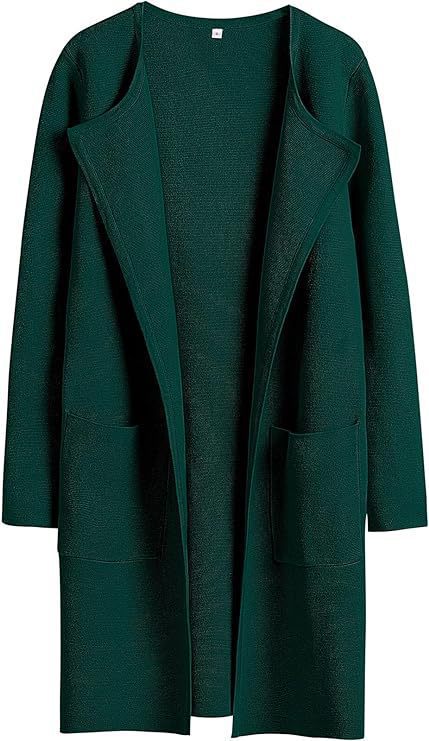 Damen modische Strickjacke mit offenen Front und praktischen Taschen Drune