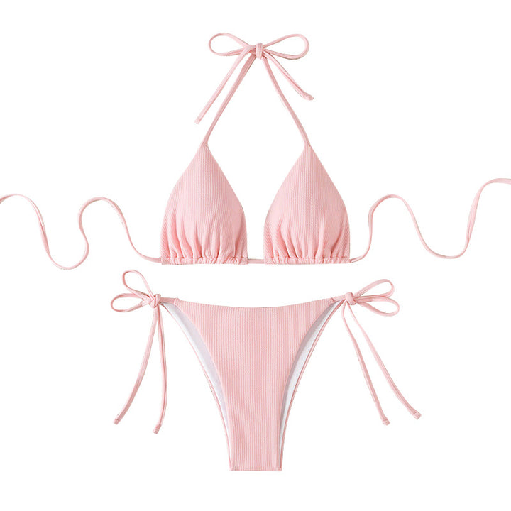 Damen Triangel-Bikini mit verstellbaren Trägern und seitlichen Bindebändern Drune