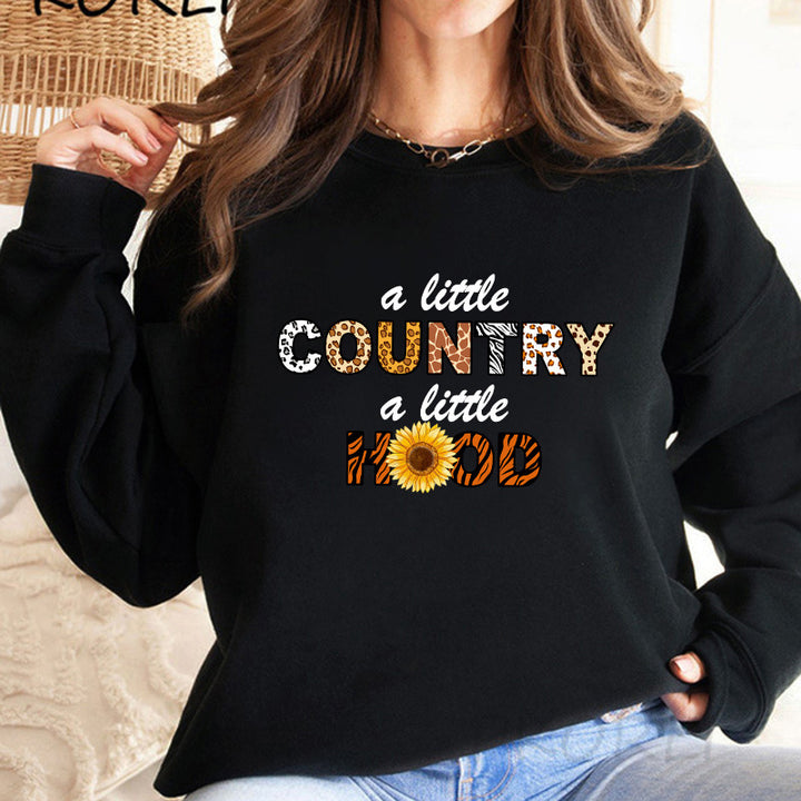 Damen Sweatshirt mit lässigem Statement-Print und weiten Ärmeln Drune