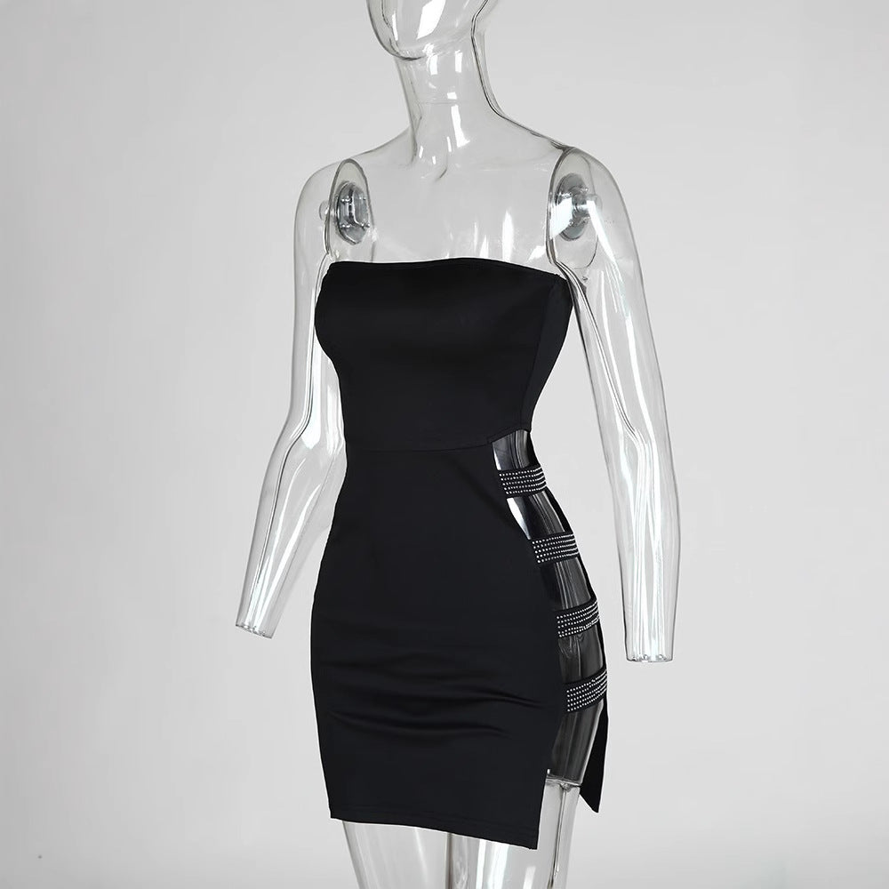 Damen figurbetontes Minikleid mit transparenten Seiteneinsätzen Drune