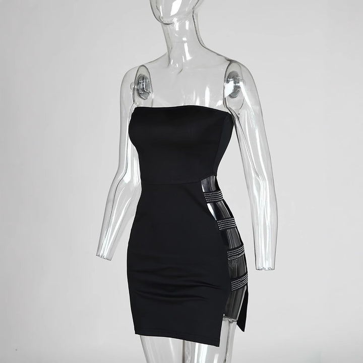 Damen figurbetontes Minikleid mit transparenten Seiteneinsätzen Drune