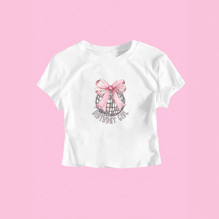 Damen Crop-T-Shirt mit festlichem Geburtstagsthema Drune