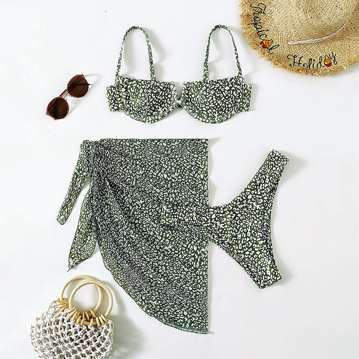 Damen Push-Up-Bikini mit elegantem Leopardenmuster Drune