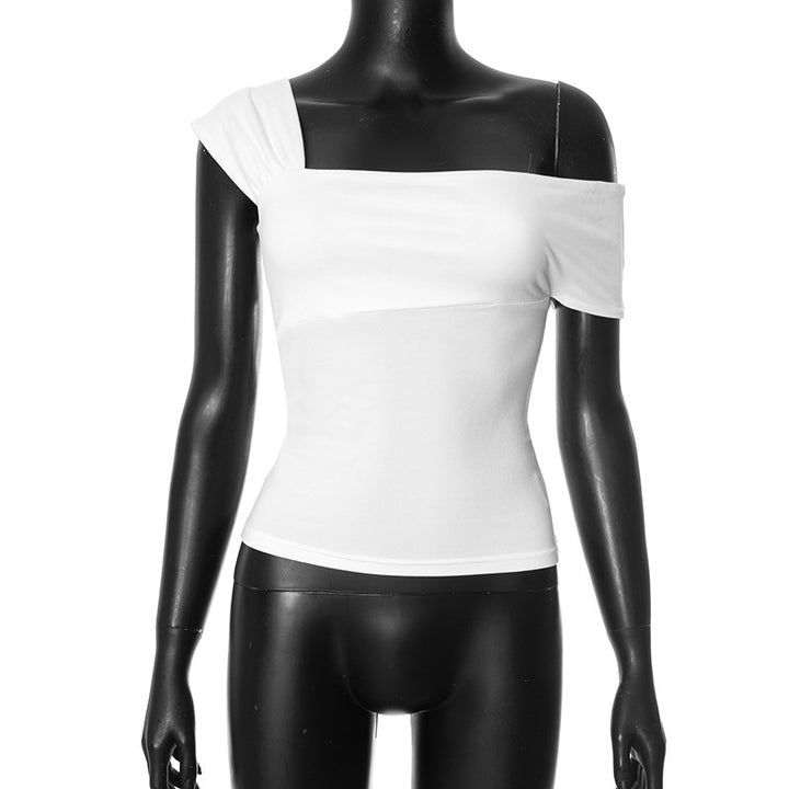 Damen modernes asymmetrisches Oberteil mit trendigem One-Shoulder-Design Drune
