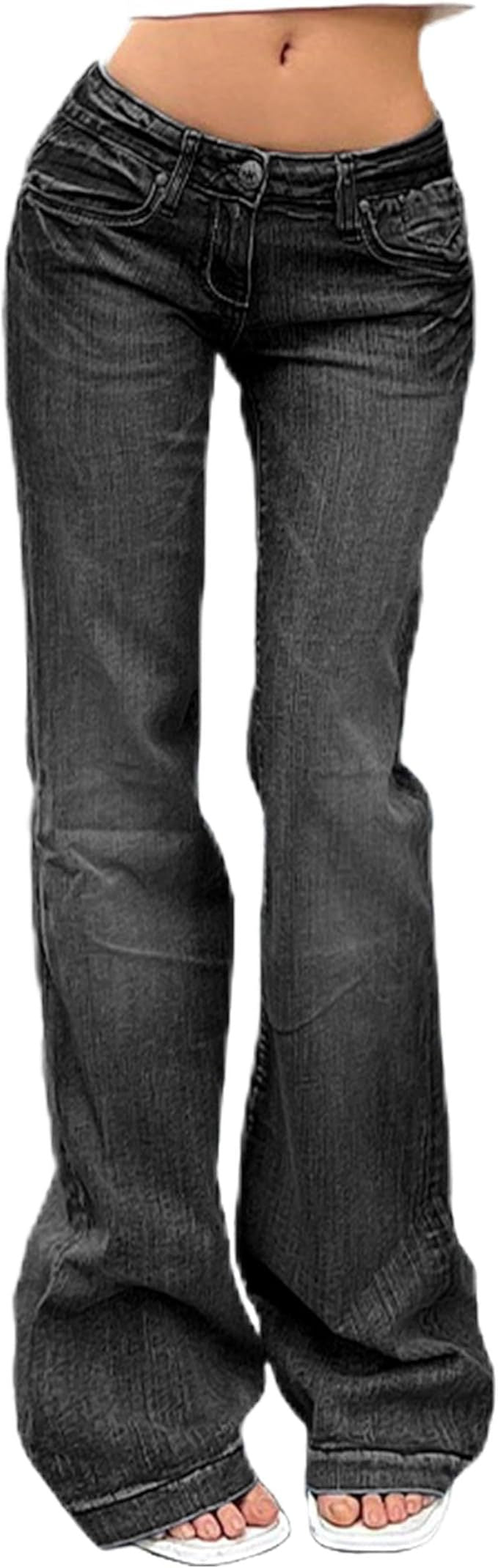 Damen Bootcut-Jeans mit flexibler Passform und hohem Bund Drune
