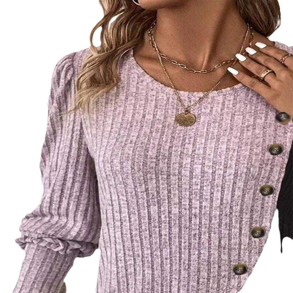 Damen Pullover mit asymmetrischem Schnitt und Knopfdetails Drune
